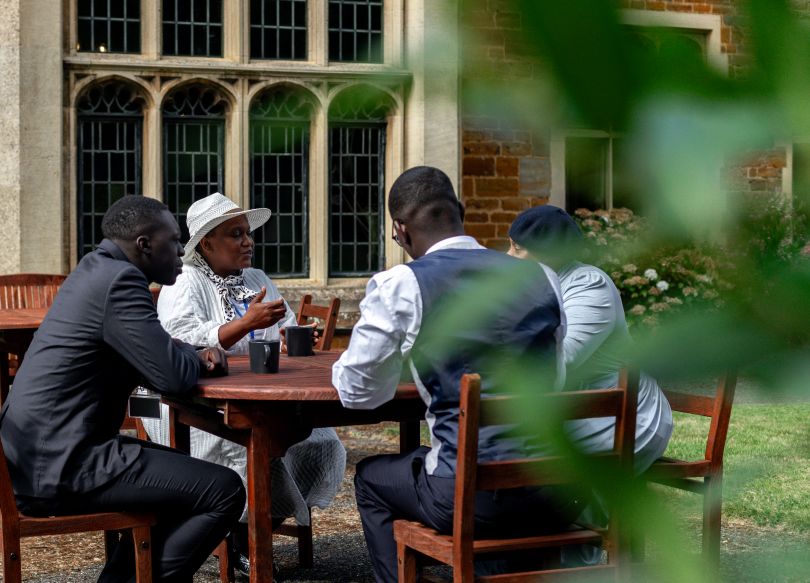 Church group sitting around a table