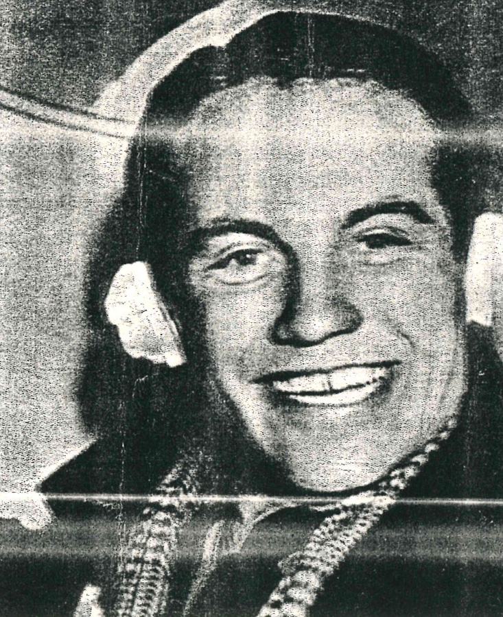 A black and white photo of Franz von Werra smiling