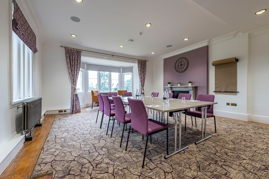 Sycamore room 3 set out in boardroom style showing the elegance and tasteful décor..