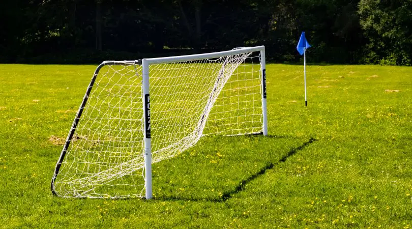 Playing field with goal posts